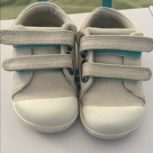 Ten Little Walker Shoes Kids Beige and Teal Shoes